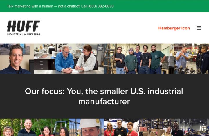 Huff Industrial Marketing home page