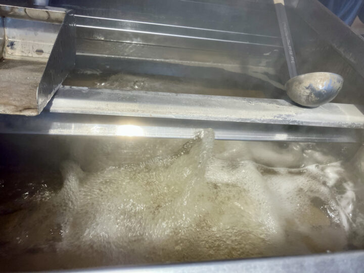 sap boiling in the evaporator